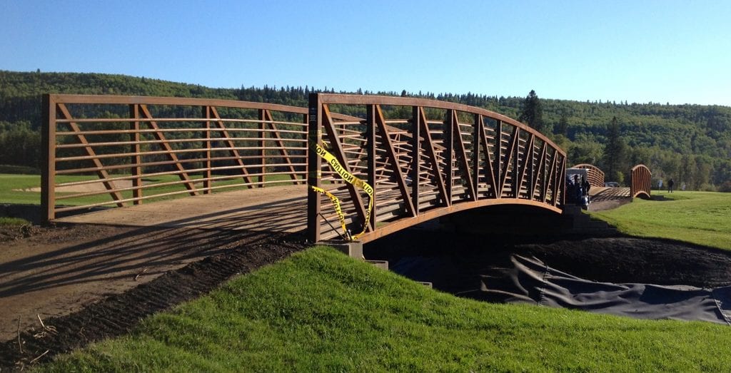 Recently installed golf course bridges