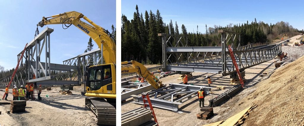 Algonquin Modular Bolted Truss replacement bridge assembly