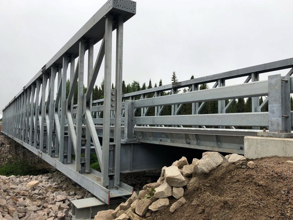 Decking extension on Algonquin replacement bridge at Chin River