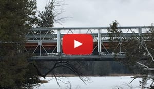 Modular Bridge crane lift install, Kawartha Lakes, ON