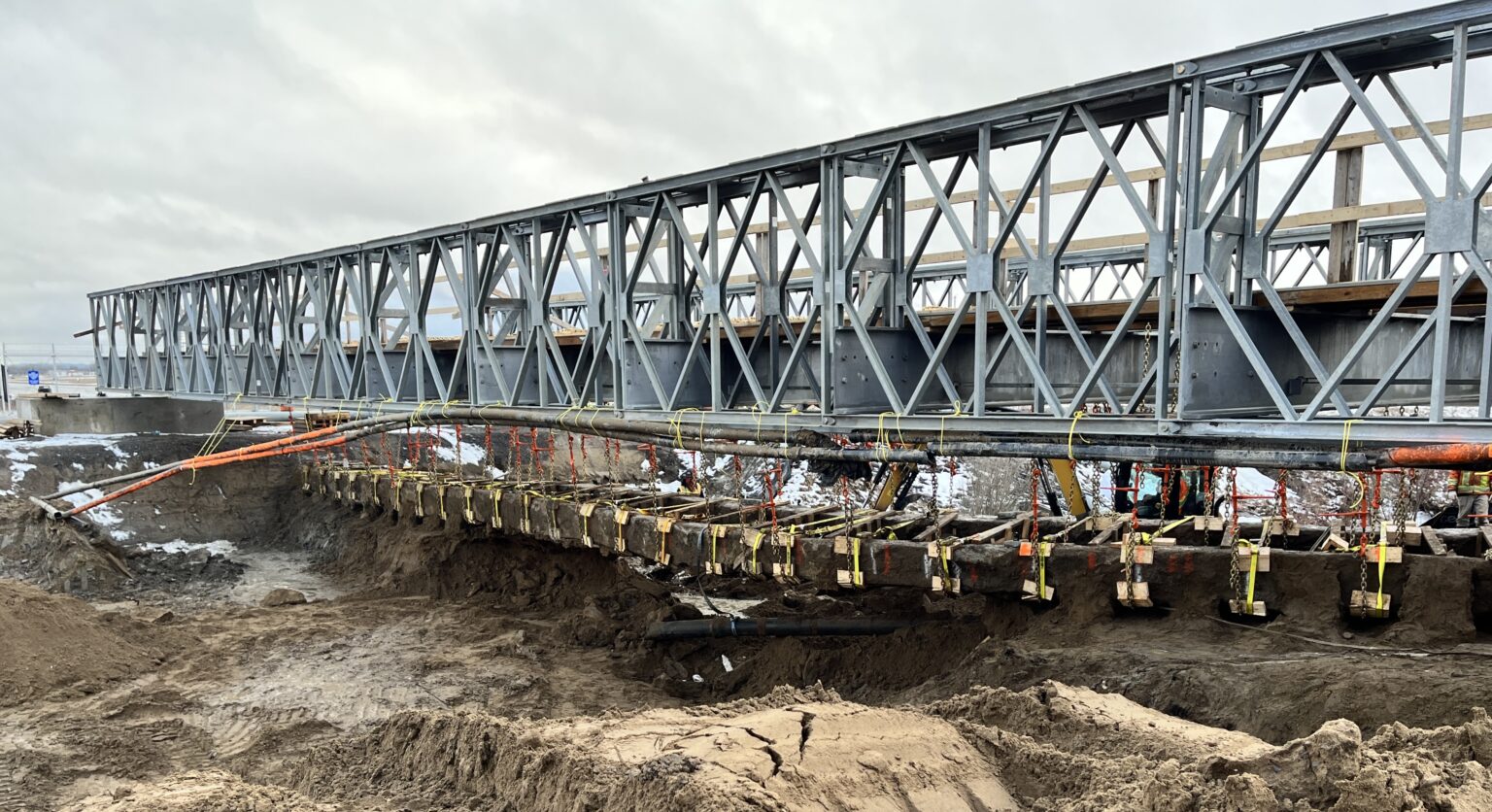 Temporary Rental Bridge DCC Construction Project in Trenton