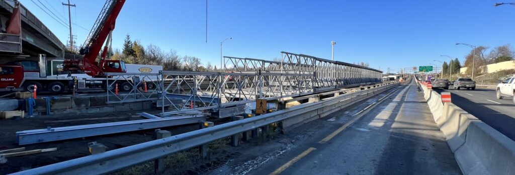 Modular Bolted Truss Bridge installation