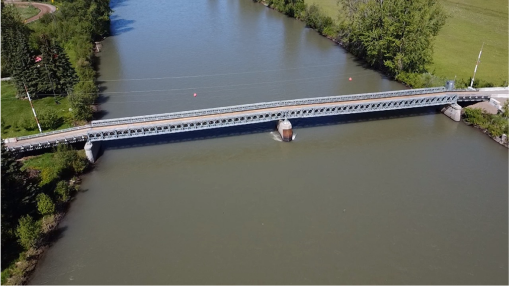 Aerial view of Bailey-Bridge-style Modular Bridge System