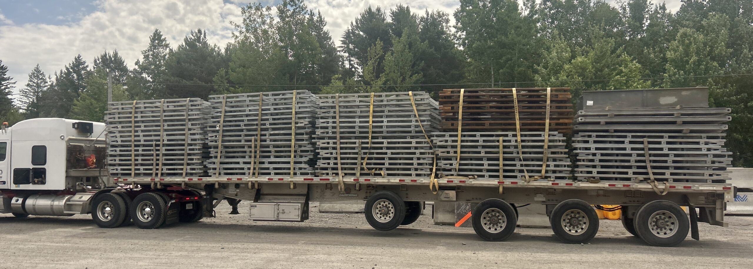 Bailey-Bridge-style Modular Bridge System loaded on flatbed