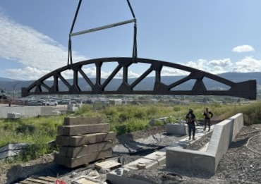 nstallation view #3 of T1000 Bowstring Bolted Truss Bridge