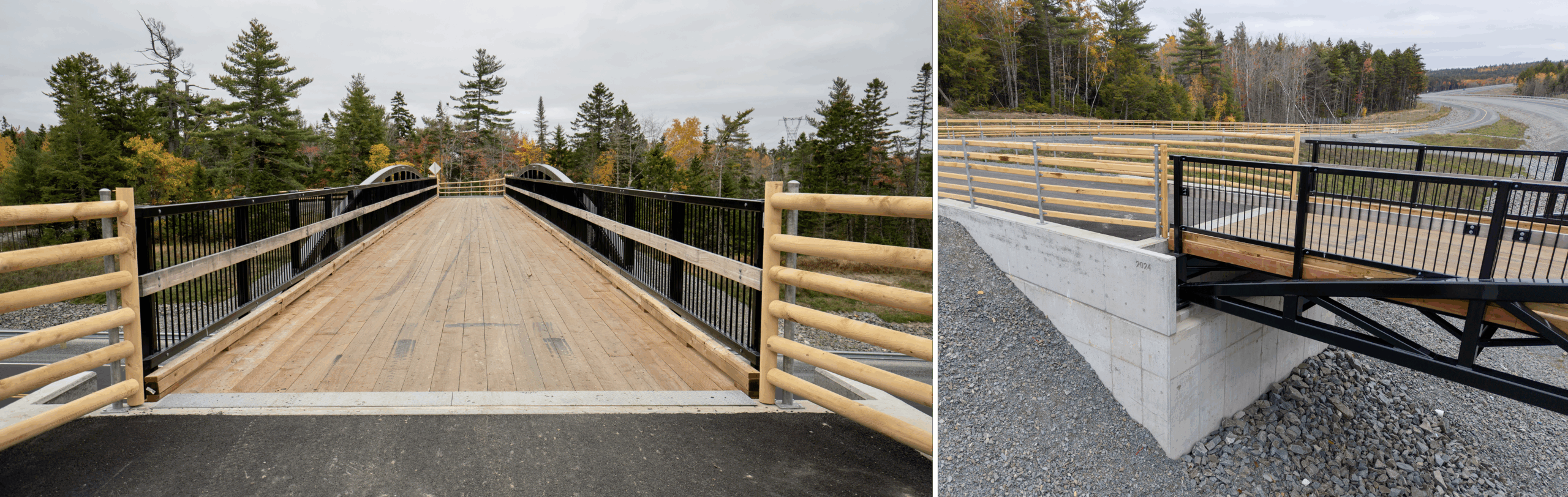 Detail views of prefabricated trail bridge
