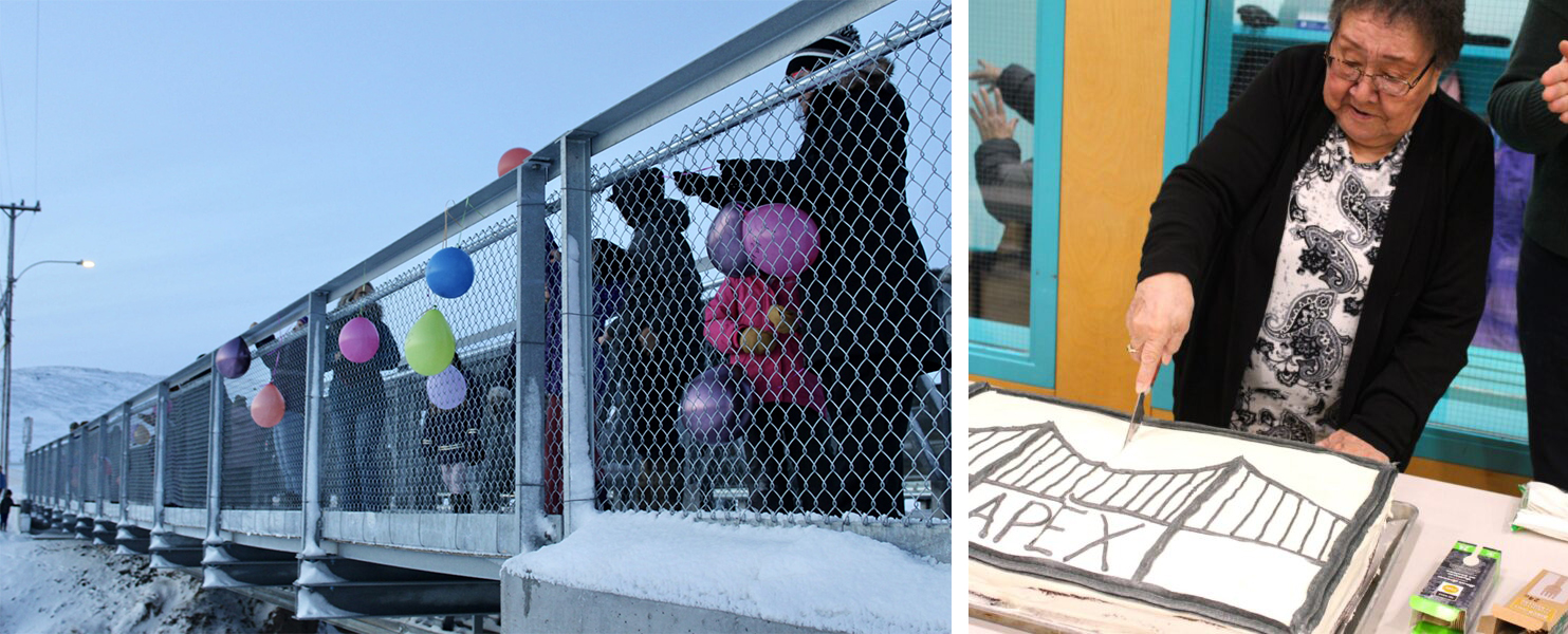 Wide view of Bailey-Bridge-style modular panel bridge official opening